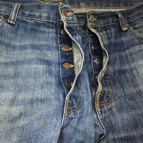 Lot of 2 Levis Mens 501 Jeans Blue size 38x32 Original Fit Denim Wear and Fading - Picture 2 of 12